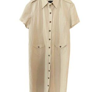 Plaza Collection Shift  Dress Button Front Linen size 10